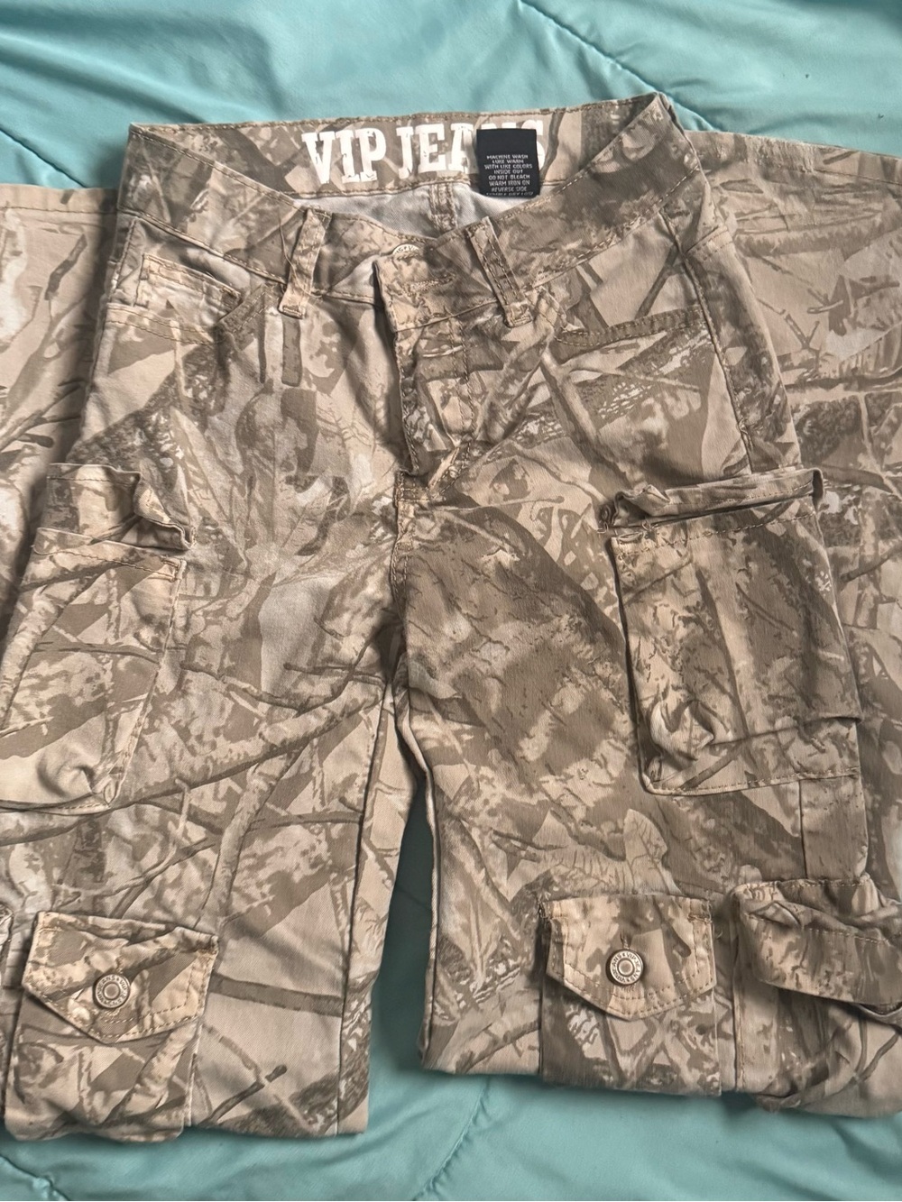 VIP Jeans Women’s Tan Camo Cargo Pants